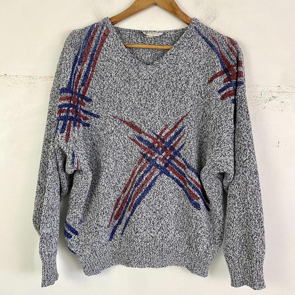 VINTAGE HUGO BOSS gray design sweater sz 50